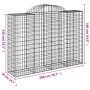 Cesta gaviones forma arco hierro galvanizado 200x50x140/160 cm de vidaXL, Maceteros y jardineras - Ref: Foro24-153497, Precio...