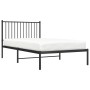 Bed frame with black metal headboard 100x190 cm by vidaXL, Beds and slatted bases - Ref: Foro24-350858, Price: 73,99 €, Disco...