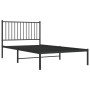 Bed frame with black metal headboard 100x190 cm by vidaXL, Beds and slatted bases - Ref: Foro24-350858, Price: 73,99 €, Disco...