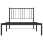 Bed frame with black metal headboard 100x190 cm by vidaXL, Beds and slatted bases - Ref: Foro24-350858, Price: 73,99 €, Disco...