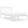 Metal bed frame with white headboard 100x200 cm by vidaXL, Beds and slatted bases - Ref: Foro24-350926, Price: 78,99 €, Disco...