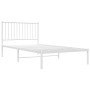 Metal bed frame with white headboard 100x200 cm by vidaXL, Beds and slatted bases - Ref: Foro24-350926, Price: 78,99 €, Disco...