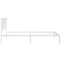 Metal bed frame with white headboard 100x200 cm by vidaXL, Beds and slatted bases - Ref: Foro24-350926, Price: 78,99 €, Disco...