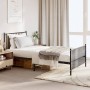 Bed frame with headboard and black metal footboard 100x190cm by vidaXL, Beds and slatted bases - Ref: Foro24-350876, Price: 8...