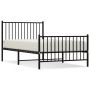 Bed frame with headboard and black metal footboard 100x190cm by vidaXL, Beds and slatted bases - Ref: Foro24-350876, Price: 8...