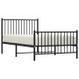 Bed frame with headboard and black metal footboard 100x190cm by vidaXL, Beds and slatted bases - Ref: Foro24-350876, Price: 8...