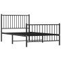 Bed frame with headboard and black metal footboard 100x190cm by vidaXL, Beds and slatted bases - Ref: Foro24-350876, Price: 8...