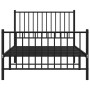 Bed frame with headboard and black metal footboard 100x190cm by vidaXL, Beds and slatted bases - Ref: Foro24-350876, Price: 8...