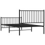 Bed frame with headboard and black metal footboard 100x190cm by vidaXL, Beds and slatted bases - Ref: Foro24-350876, Price: 8...