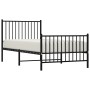 Estructura de cama con cabecero y estribo metal negro 90x190 cm de vidaXL, Camas y somieres - Ref: Foro24-350874, Precio: 67,...