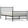 Bed frame with headboard and black metal footboard 100x200cm by vidaXL, Beds and slatted bases - Ref: Foro24-350877, Price: 8...