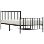 Bed frame with headboard and black metal footboard 100x200cm by vidaXL, Beds and slatted bases - Ref: Foro24-350877, Price: 8...