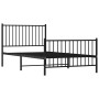 Bed frame with headboard and black metal footboard 100x200cm by vidaXL, Beds and slatted bases - Ref: Foro24-350877, Price: 8...