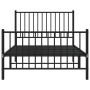 Bed frame with headboard and black metal footboard 100x200cm by vidaXL, Beds and slatted bases - Ref: Foro24-350877, Price: 8...