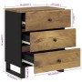 Mango plywood wood nightstand 50x33x62 cm by vidaXL, Nightstands - Ref: Foro24-350663, Price: 119,99 €, Discount: %