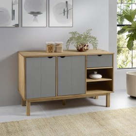 OTTA sideboard solid pine wood brown and gray 114x43x73.5 cm by vidaXL, Sideboards - Ref: Foro24-351301, Price: 171,99 €, Dis...