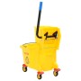 Mop bucket with wringer and wheels PP yellow 36 L by vidaXL, Maintenance carts and caddies - Ref: Foro24-154461, Price: 73,92...