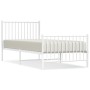 Metal bed frame with headboard and footboard white 90x200 cm by vidaXL, Beds and slatted bases - Ref: Foro24-350942, Price: 7...