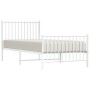 Estructura cama metal con cabecero y pie cama blanca 90x200 cm de vidaXL, Camas y somieres - Ref: Foro24-350942, Precio: 68,9...