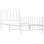 Metal bed frame with headboard and footboard white 90x200 cm by vidaXL, Beds and slatted bases - Ref: Foro24-350942, Price: 7...