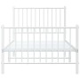 Metal bed frame with headboard and footboard white 90x200 cm by vidaXL, Beds and slatted bases - Ref: Foro24-350942, Price: 7...