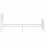 Metal bed frame with headboard and footboard white 90x200 cm by vidaXL, Beds and slatted bases - Ref: Foro24-350942, Price: 7...