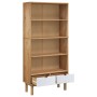 Shelving unit with 2 drawers OTTA solid pine wood white brown by vidaXL, Bookcases and shelves - Ref: Foro24-351305, Price: 1...