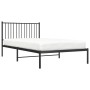 Estructura de cama con cabecero metal negro 107x203 cm de vidaXL, Camas y somieres - Ref: Foro24-350860, Precio: 79,29 €, Des...