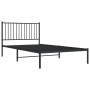 Bed frame with black metal headboard 107x203 cm by vidaXL, Beds and slatted bases - Ref: Foro24-350860, Price: 75,99 €, Disco...