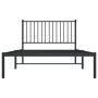 Bed frame with black metal headboard 107x203 cm by vidaXL, Beds and slatted bases - Ref: Foro24-350860, Price: 75,99 €, Disco...