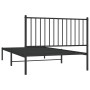 Bed frame with black metal headboard 107x203 cm by vidaXL, Beds and slatted bases - Ref: Foro24-350860, Price: 75,99 €, Disco...