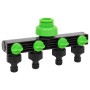 Adaptador para grifo de 4 vías ABS & PP verde negro 19,5x6x11cm de vidaXL, Accesorios de aspersión - Ref: Foro24-154450, Prec...