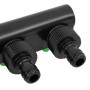 Adaptador para grifo de 4 vías ABS & PP verde negro 19,5x6x11cm de vidaXL, Accesorios de aspersión - Ref: Foro24-154450, Prec...