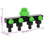 Adaptador para grifo de 4 vías ABS & PP verde negro 19,5x6x11cm de vidaXL, Accesorios de aspersión - Ref: Foro24-154450, Prec...