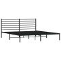 Estructura de cama con cabecero metal negro 180x200 cm de vidaXL, Camas y somieres - Ref: Foro24-352323, Precio: 118,14 €, De...