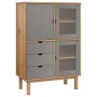 Aparador OTTA madera maciza pino marrón y gris 85x43x125 cm de vidaXL, Aparadores - Ref: Foro24-351307, Precio: 253,05 €, Des...