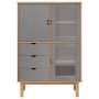 Aparador OTTA madera maciza pino marrón y gris 85x43x125 cm de vidaXL, Aparadores - Ref: Foro24-351307, Precio: 253,05 €, Des...