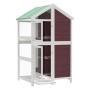 Casita para pájaros madera maciza pino color moca 97x81x152 cm de vidaXL, Pies y jaulas para pájaros - Ref: Foro24-172260, Pr...