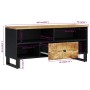 TV stand made of mango wood and plywood, measuring 100x33x46 cm. by vidaXL, TV Furniture - Ref: Foro24-351970, Price: 74,99 €...