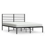 Bed frame with black metal headboard 160x200 cm by vidaXL, Beds and slatted bases - Ref: Foro24-352322, Price: 122,13 €, Disc...