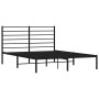 Bed frame with black metal headboard 160x200 cm by vidaXL, Beds and slatted bases - Ref: Foro24-352322, Price: 122,13 €, Disc...