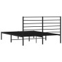 Bed frame with black metal headboard 160x200 cm by vidaXL, Beds and slatted bases - Ref: Foro24-352322, Price: 122,13 €, Disc...