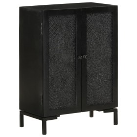 Aparador de hierro y madera maciza de mango negro 55x30x77 cm de vidaXL, Aparadores - Ref: Foro24-351645, Precio: 156,99 €, D...