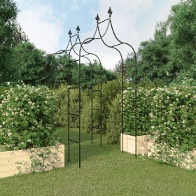 Garden arches 2 pcs black steel 120x38x260 cm by vidaXL, Pergolas, arches and garden trellises - Ref: Foro24-319349, Price: 5...