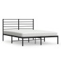 Bed frame with black metal headboard 135x190 cm by vidaXL, Beds and slatted bases - Ref: Foro24-352318, Price: 106,20 €, Disc...