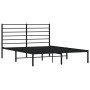 Bed frame with black metal headboard 135x190 cm by vidaXL, Beds and slatted bases - Ref: Foro24-352318, Price: 106,20 €, Disc...