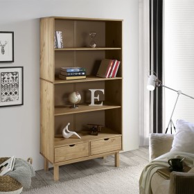 Shelving unit with 2 drawers OTTA solid brown pine wood by vidaXL, Bookcases and shelves - Ref: Foro24-351303, Price: 245,86 ...