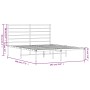 Bed frame with black metal headboard 135x190 cm by vidaXL, Beds and slatted bases - Ref: Foro24-352318, Price: 106,20 €, Disc...