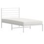 Metal bed frame with white headboard 90x190 cm by vidaXL, Beds and slatted bases - Ref: Foro24-352360, Price: 58,90 €, Discou...