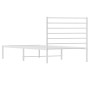 Metal bed frame with white headboard 90x190 cm by vidaXL, Beds and slatted bases - Ref: Foro24-352360, Price: 58,90 €, Discou...